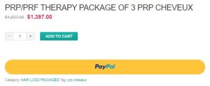 PRP Hair Treatment Package of 3 pricing